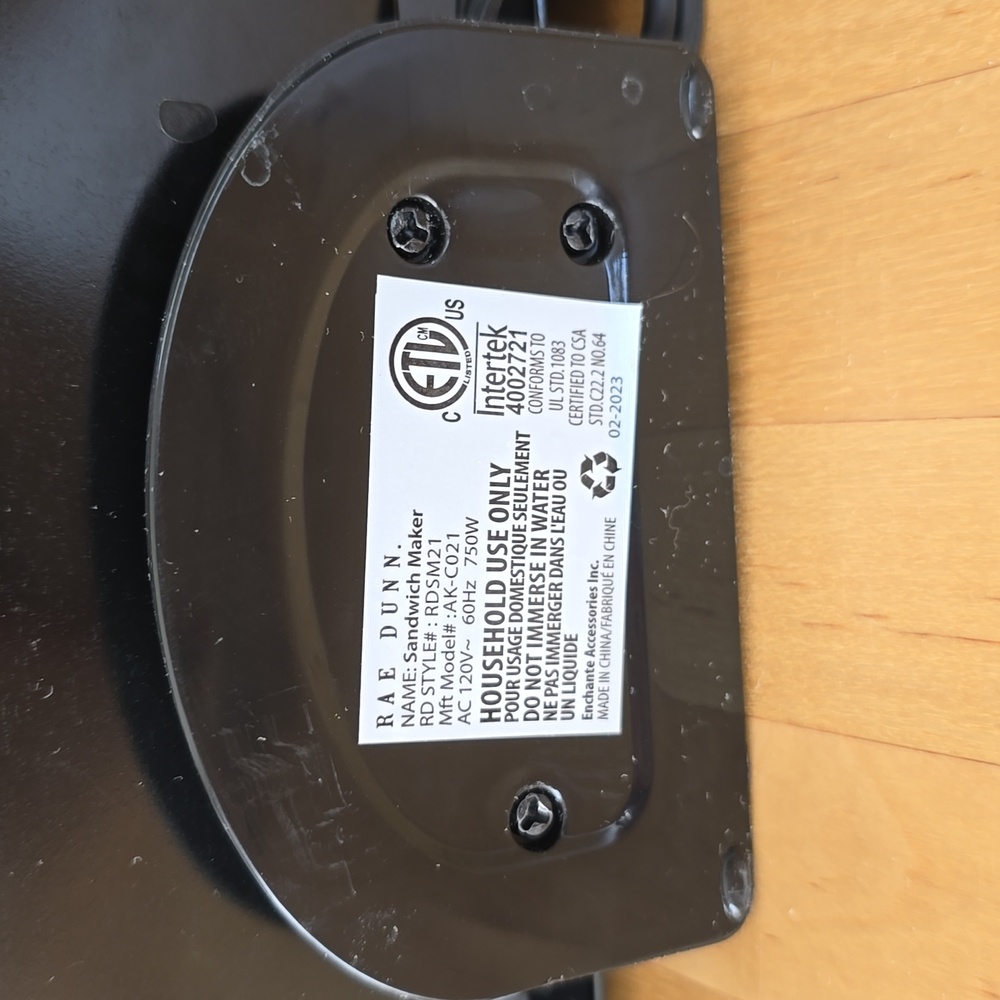 Rae Dunn Portable Sandwich Maker - Non-Stick Plates - Picture 9 of 10